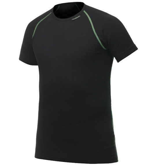 Woolpower LITE Short Sleeve Tee Shirt - black/green